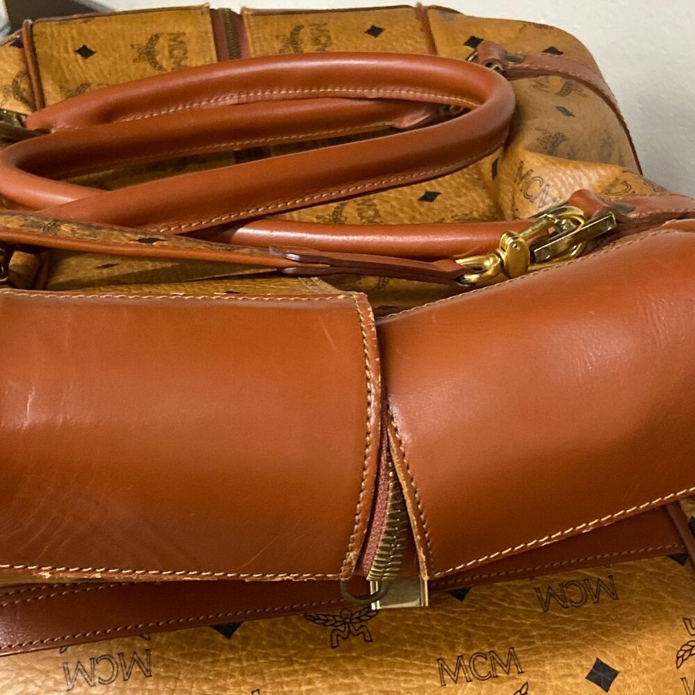 Authentic Mcm Monogram Leather Large Suitcase Tra… - image 2